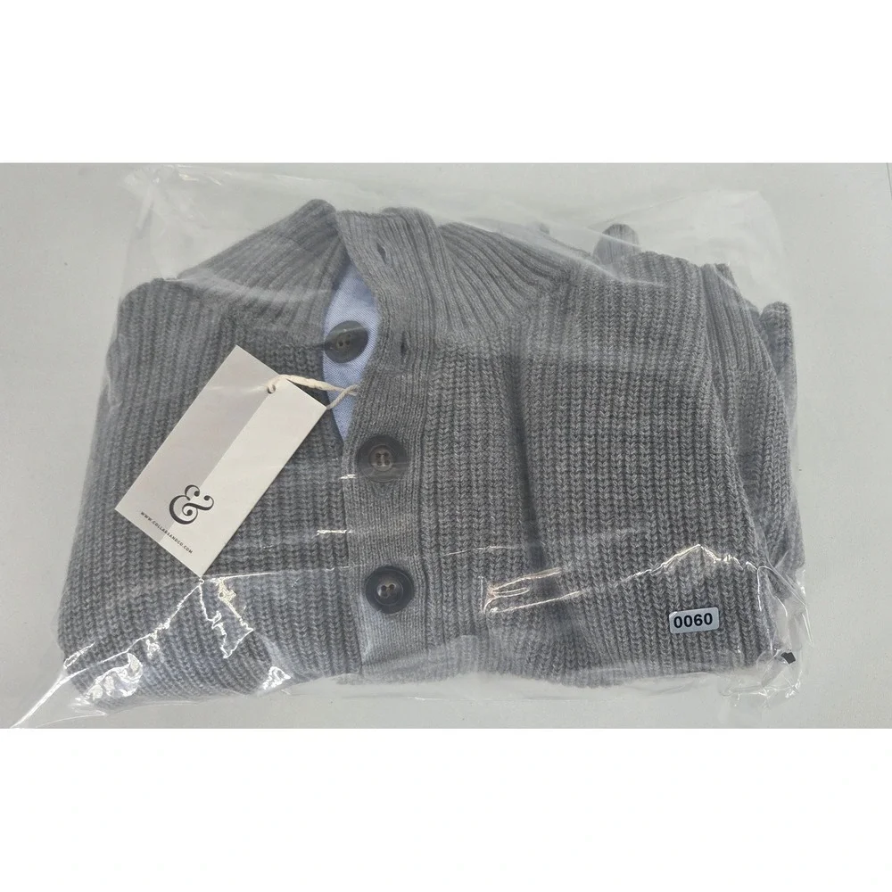 NWT Collars & Co Kennebunkport Knit Sweater Mens XXL Gray Blue Pullover